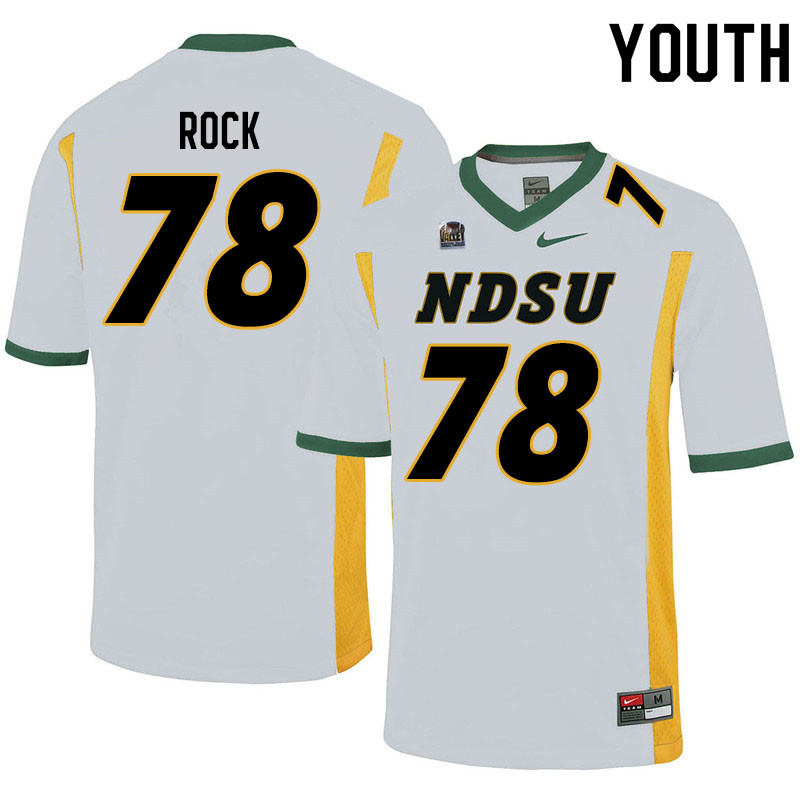 Youth #78 Jake Rock North Dakota State Bison College Football Jerseys Sale-White - Click Image to Close